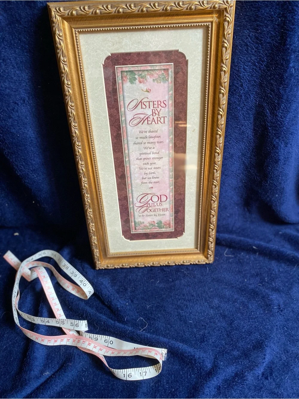 Gold Ornate Picture Frame with Pink Accent Print - Sisters by Heart